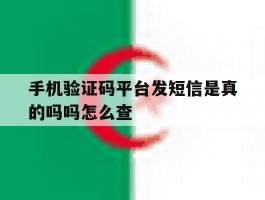 手机验证码平台发短信是真的吗吗怎么查