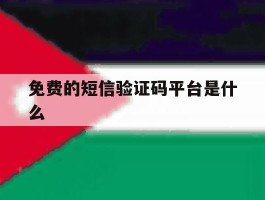 免费的短信验证码平台是什么