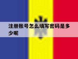 注册账号怎么填写密码是多少呢
