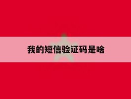我的短信验证码是啥