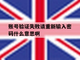 账号验证失败请重新输入密码什么意思啊