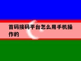 首码接码平台怎么用手机操作的