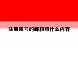 注册账号的邮箱填什么内容
