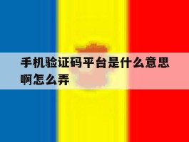 手机验证码平台是什么意思啊怎么弄