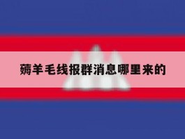 包含薅羊毛线报群消息哪里来的的词条