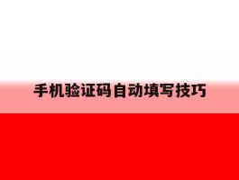 手机验证码自动填写技巧