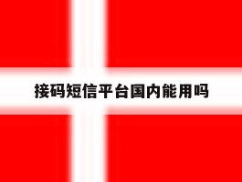 接码短信平台国内能用吗