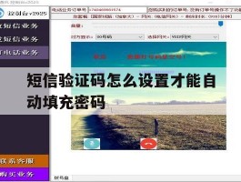 短信验证码怎么设置才能自动填充密码