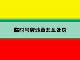 临时号牌违章怎么处罚