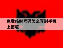 免费临时号码怎么弄到手机上面呢