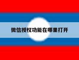 微信授权功能在哪里打开