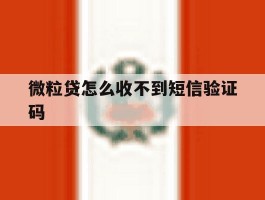 微粒贷怎么收不到短信验证码