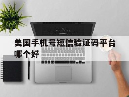 美国手机号短信验证码平台哪个好