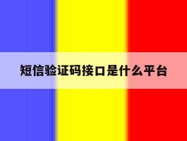 短信验证码接口是什么平台