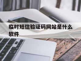 临时短信验证码网站是什么软件