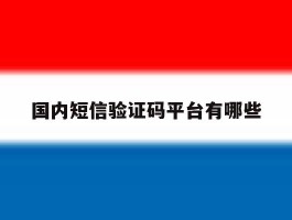 国内短信验证码平台有哪些