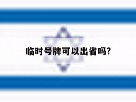 临时号牌可以出省吗?