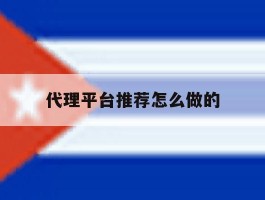 代理平台推荐怎么做的