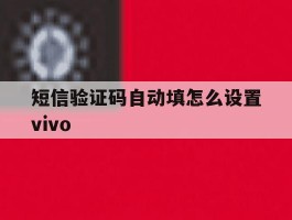 短信验证码自动填怎么设置vivo