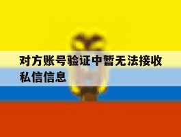 对方账号验证中暂无法接收私信信息
