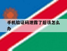 手机验证码泄露了后该怎么办