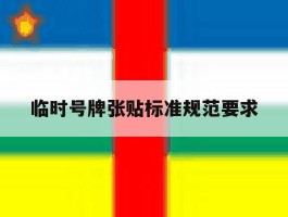 临时号牌张贴标准规范要求