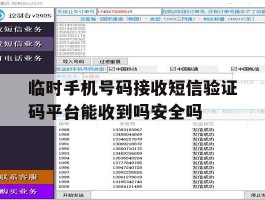 临时手机号码接收短信验证码平台能收到吗安全吗的简单介绍