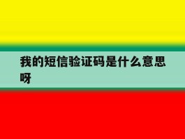 我的短信验证码是什么意思呀