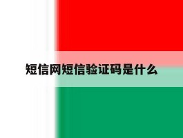 短信网短信验证码是什么
