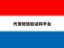 代发短信验证码平台