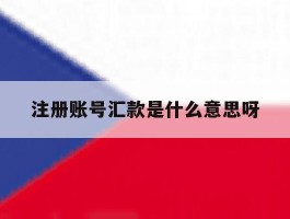注册账号汇款是什么意思呀