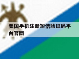 美国手机注册短信验证码平台官网