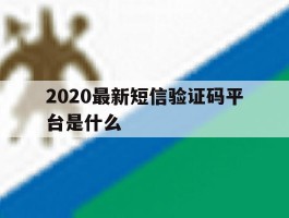 2020最新短信验证码平台是什么
