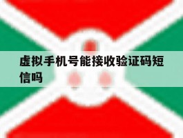 虚拟手机号能接收验证码短信吗