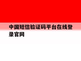 中国短信验证码平台在线登录官网