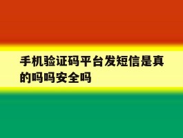 包含手机验证码平台发短信是真的吗吗安全吗的词条