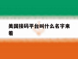 美国接码平台叫什么名字来着