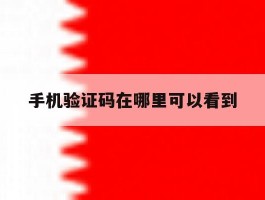 手机验证码在哪里可以看到