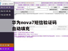 华为nova7短信验证码自动填充