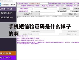 手机短信验证码是什么样子的啊