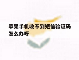 苹果手机收不到短信验证码怎么办呀