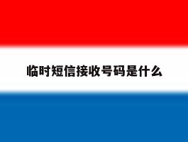临时短信接收号码是什么