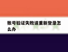账号验证失败请重新登录怎么办