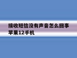 接收短信没有声音怎么回事苹果12手机的简单介绍