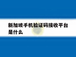 新加坡手机验证码接收平台是什么