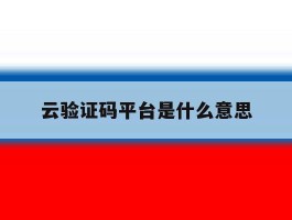 云验证码平台是什么意思