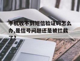 手机收不到短信验证码怎么办,是信号问题还是被拦截了?的简单介绍