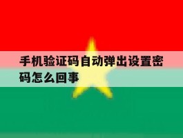 手机验证码自动弹出设置密码怎么回事