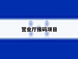 营业厅接码项目