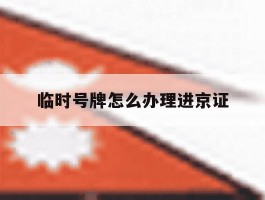 临时号牌怎么办理进京证
